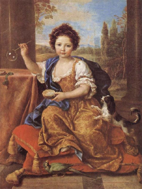 Pierre Mignard Girl Blowing Soap Bubbles china oil painting image